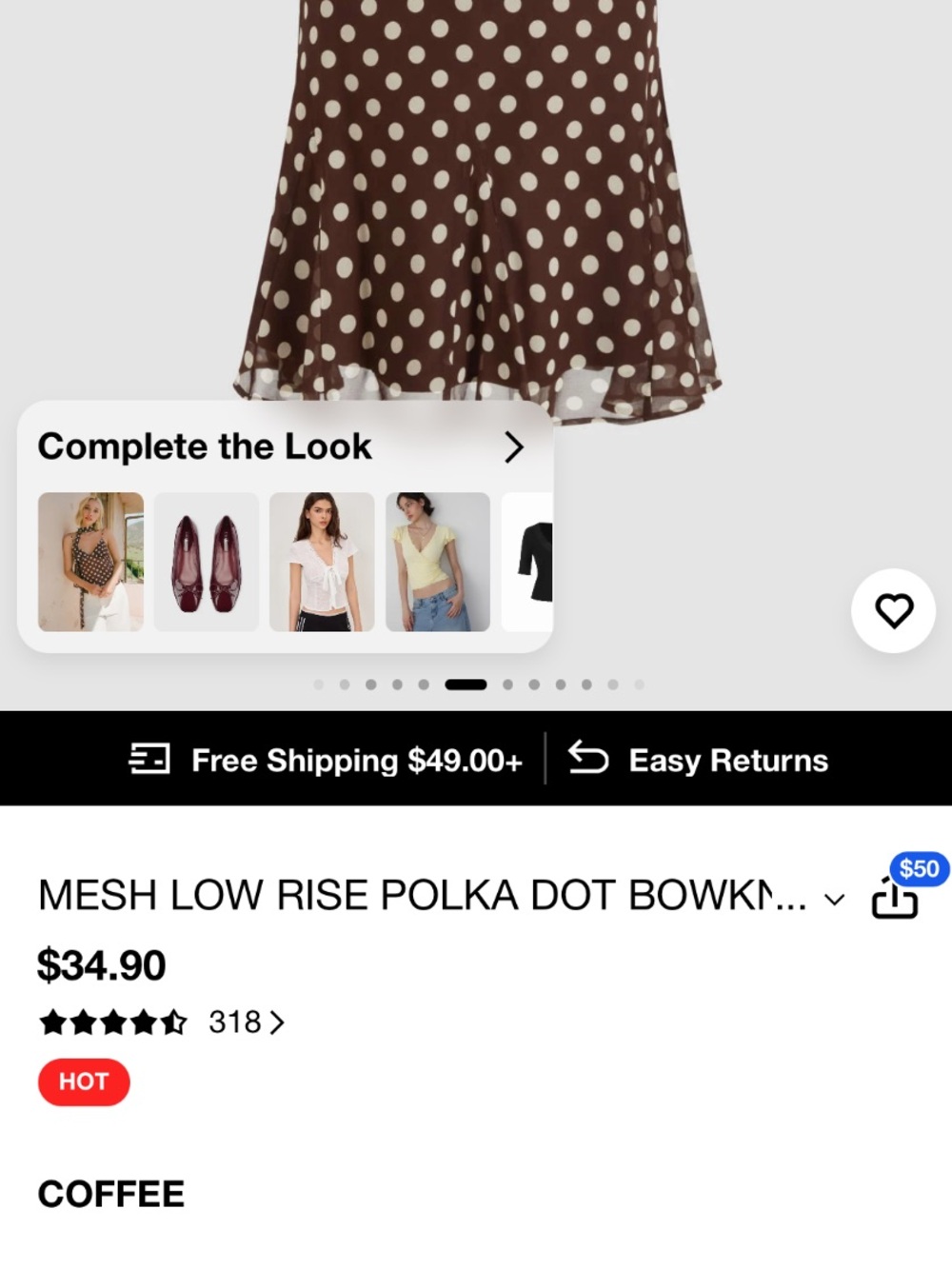 Cider Mesh Low Rise Polka Dot Bowknot Mermaid Skirt Size Small Midi